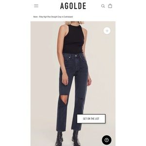 Agolde RILEY HIGH RISE STRAIGHT CROP IN CONTRABAND